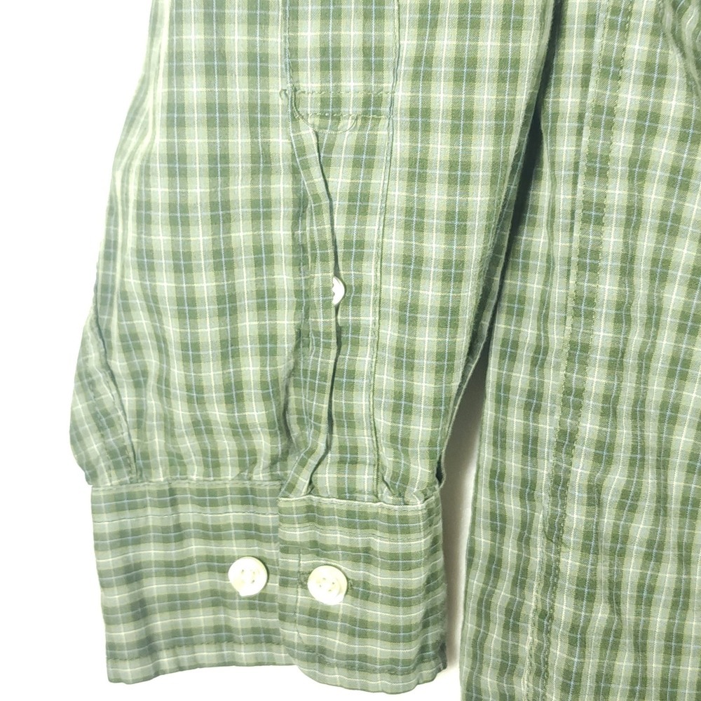 American Eagle Outfitters Shirt Mens Large Green Check Long Sleeve Button Up - Picture 5 of 9
